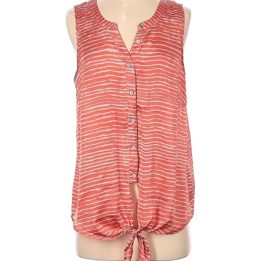 Daniel Rainn Orange Tiger Striped Sleeveless Top